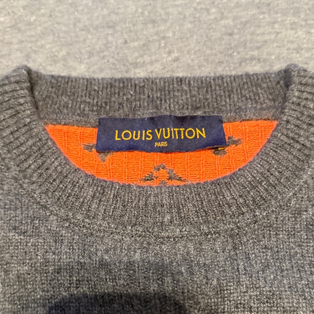 Louis Vuitton Charcoal and Orange Monogram Crewneck Sweater - Picture 3 of 4